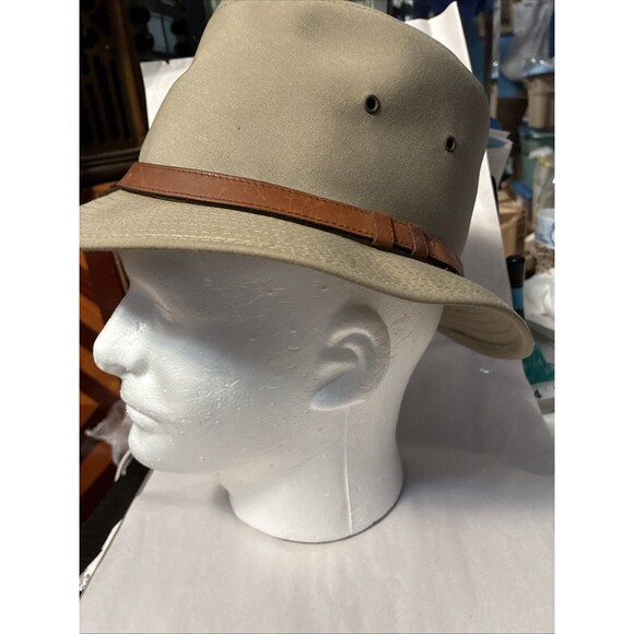 Vintage London Fog Mens Fedora Size Small 6 3/4 - 6 7/8 Tan USA Leather Band - Picture 3 of 10